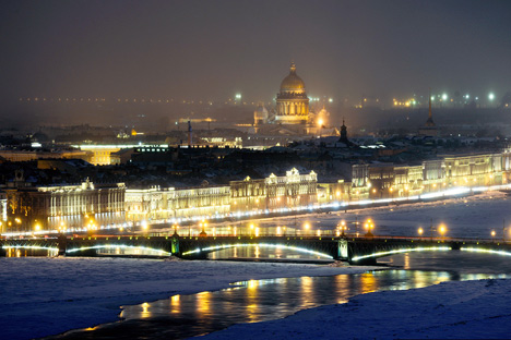 Night view of St. Isaac's Cathedral in St. Petersburg. Source: Slava Stepanov